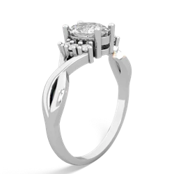 White Topaz Victorian Twist 14K White Gold ring R2497