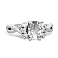 White Topaz Victorian Twist 14K White Gold ring R2497