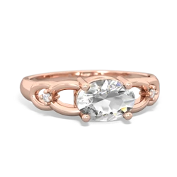 White Topaz Links 14K Rose Gold ring R4032