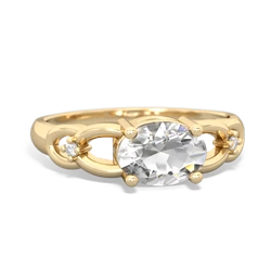 White Topaz Links 14K Yellow Gold ring R4032