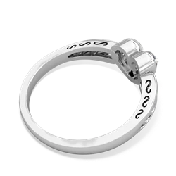 White Topaz Filligree 'One Heart' 14K White Gold ring R5070