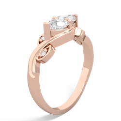 White Topaz Floral Elegance 14K Rose Gold ring R5790