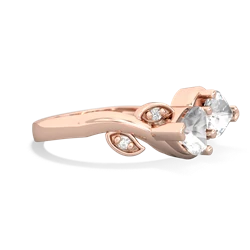 White Topaz Floral Elegance 14K Rose Gold ring R5790
