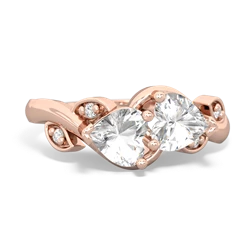 White Topaz Floral Elegance 14K Rose Gold ring R5790