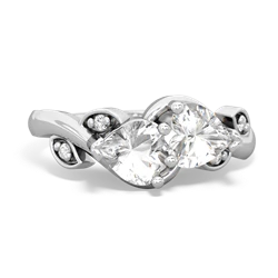 White Topaz Floral Elegance 14K White Gold ring R5790