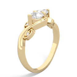 White Topaz Floral Elegance 14K Yellow Gold ring R5790