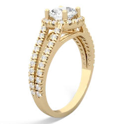 Thumbnail for White Topaz Pave Halo 14K Yellow Gold ring R5490 - side view