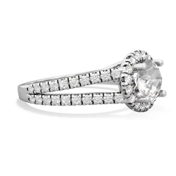 White Topaz Pave Halo 14K White Gold ring R5490