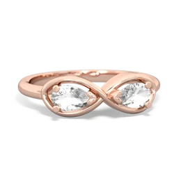 White Topaz Infinity 14K Rose Gold ring R5050