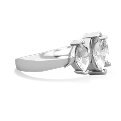 White Topaz Three Peeks 14K White Gold ring R2433