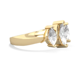 White Topaz Three Peeks 14K Yellow Gold ring R2433