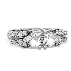 White Topaz Diamond Butterflies 14K White Gold ring R5601