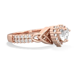 White Topaz Celtic Knot Two Hearts As One 14K Rose Gold ring R2644HRT