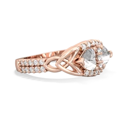 White Topaz Sparkling Celtic Knot 14K Rose Gold ring R2645