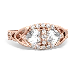 White Topaz Sparkling Celtic Knot 14K Rose Gold ring R2645