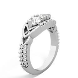 White Topaz Sparkling Celtic Knot 14K White Gold ring R2645
