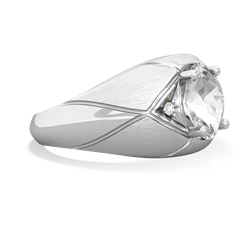 White Topaz Men's Crossroads 14K White Gold ring R0361