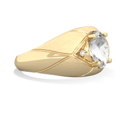 White Topaz Men's Crossroads 14K Yellow Gold ring R0361