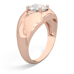 White Topaz Men's Crossroads 14K Rose Gold ring R0361