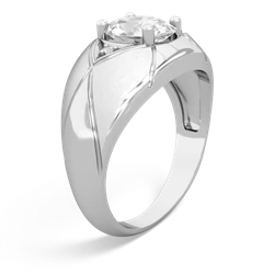 White Topaz Men's Crossroads 14K White Gold ring R0361