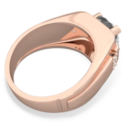 White Topaz Men's 9Mm Round 14K Rose Gold ring R1822