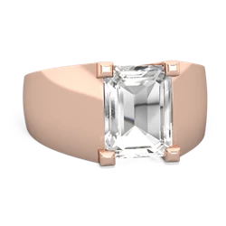 White Topaz Men's 14K Rose Gold ring R1836