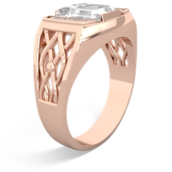 White Topaz Men's Vine 14K Rose Gold ring R0490