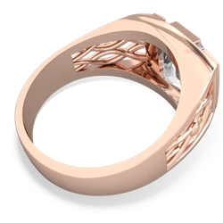 White Topaz Men's Vine 14K Rose Gold ring R0490