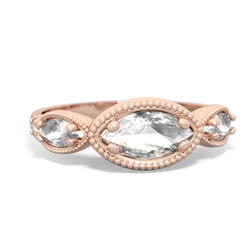 White Topaz Milgrain Marquise 14K Rose Gold ring R5700