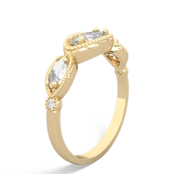 White Topaz Milgrain Marquise 14K Yellow Gold ring R5700