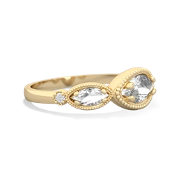 White Topaz Milgrain Marquise 14K Yellow Gold ring R5700