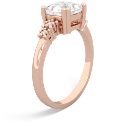 White Topaz Art Deco Princess 14K Rose Gold ring R2014