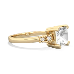 White Topaz Art Deco Princess 14K Yellow Gold ring R2014