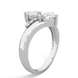 White Topaz Heart To Heart 14K White Gold ring R2064