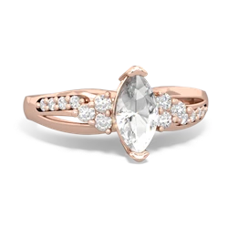 White Topaz Royal Marquise 14K Rose Gold ring R2343