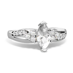 White Topaz Royal Marquise 14K White Gold ring R2343