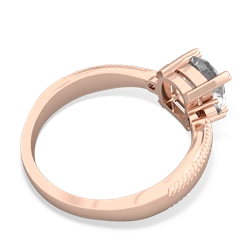 White Topaz Cushion Rope 14K Rose Gold ring R2484