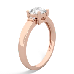 White Topaz Simply Elegant Cushion 14K Rose Gold ring R2489