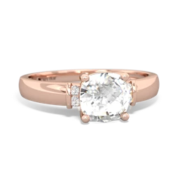 White Topaz Simply Elegant Cushion 14K Rose Gold ring R2489