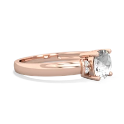 White Topaz Simply Elegant Cushion 14K Rose Gold ring R2489