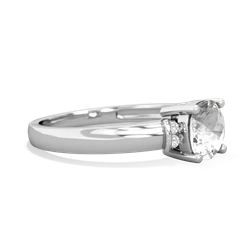 White Topaz Simply Elegant Cushion 14K White Gold ring R2489