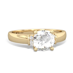 White Topaz Simply Elegant Cushion 14K Yellow Gold ring R2489