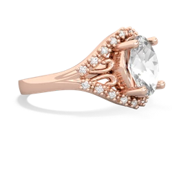 White Topaz Antique Style Cocktail 14K Rose Gold ring R2564