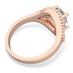 White Topaz Antique Style Cocktail 14K Rose Gold ring R2564