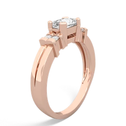 White Topaz Art Deco East-West 14K Rose Gold ring R2590