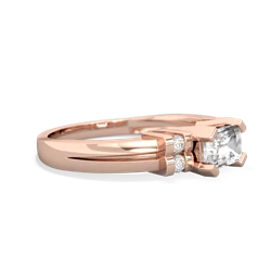 White Topaz Art Deco East-West 14K Rose Gold ring R2590