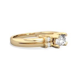 White Topaz Art Deco East-West 14K Yellow Gold ring R2590