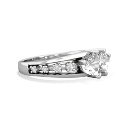 White Topaz Heart To Heart 14K White Gold ring R3342