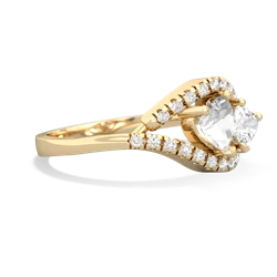 White Topaz Mother And Child 14K Yellow Gold ring R3010