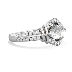 White Topaz Art-Deco Keepsake 14K White Gold ring R5630